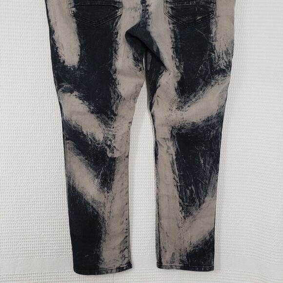 Stitches & Rivets Jeans Mens 42x30 Black Moto Bleached Racing Stripe Skinny - Picture 14 of 16